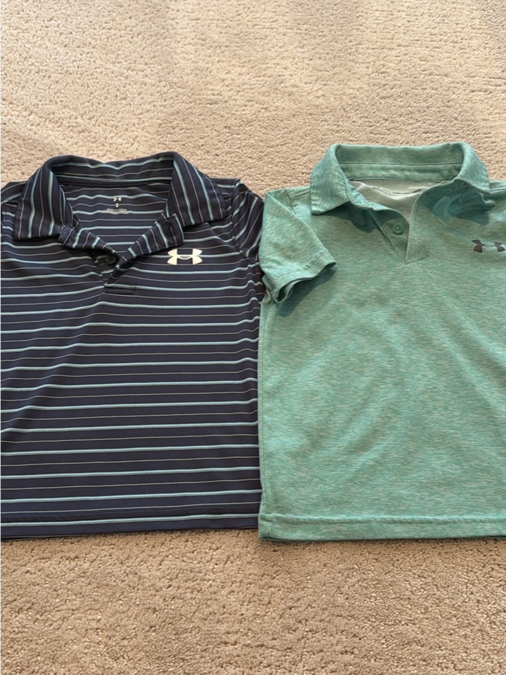 Under Armour Kids Polo Pack - Navy Striped & Teal Heather